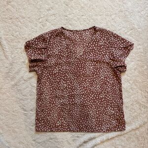 Mauve and White Patterned Blouse